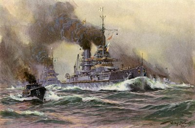Buques de línea de la marina alemana frente a Kiel de Willy Stoewer 