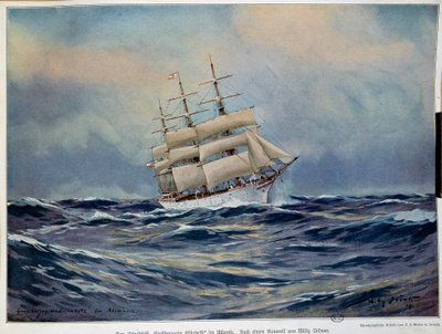 La vela de la Gran Duquesa Elisabeth. Acuarela de Willy Stower (1864-1931). 1909. París, Artes Decorativas de Willy Stoewer 