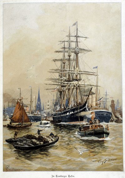 El puerto de Hamburgo, principios del siglo XX de Willy Stoewer 
