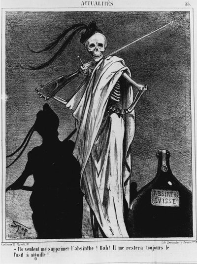 Alcoholismo en el siglo XIX, la muerte dice: 
