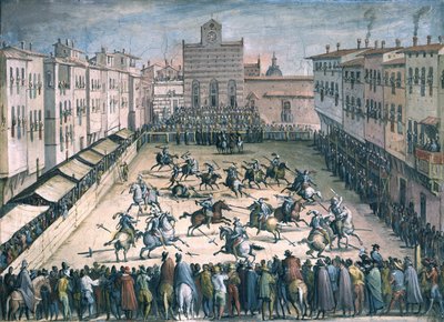 Justa de caballos en la Piazza Santa Croce, 1561-1562 de Stradanus