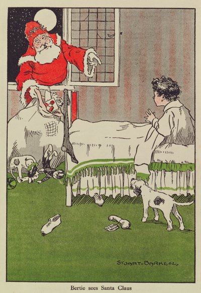 Bertie ve a Papá Noel, ilustración de libro de Stuart Barker