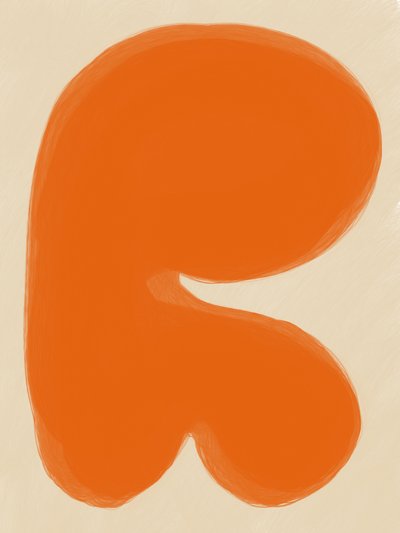 Forma abstracta en naranja suave de Studio Palette