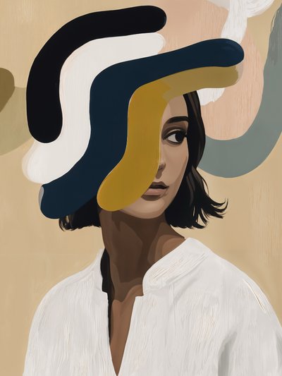Mirada abstraída y pensativa de Studio Palette