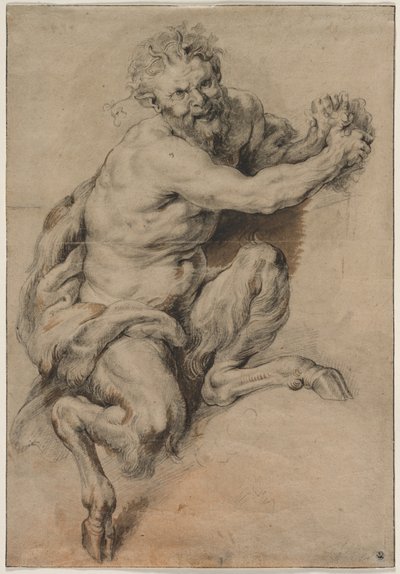 Un fauno agarrando un racimo de uvas de Studio of Peter Paul Rubens