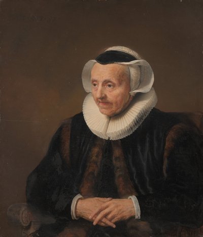 Retrato de una Anciana de Style of Jacob Backer
