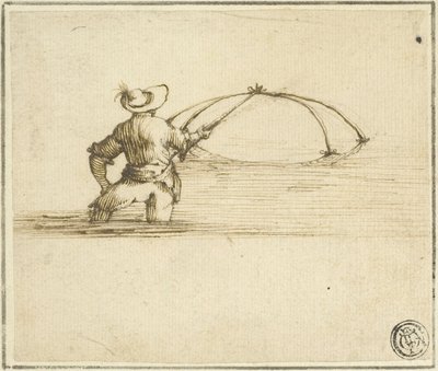 Pescador con red de Style of Jacques Callot