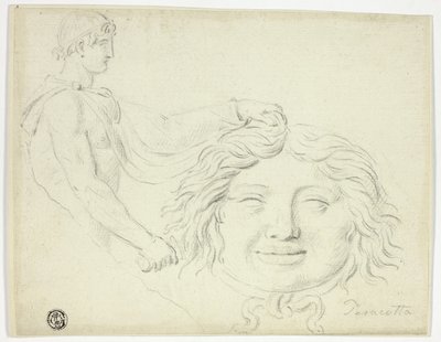 Perseo y la cabeza de la Gorgona de Style of Jacques Louis David