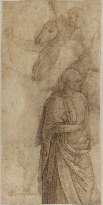 Jinete y Hombre de Pie con Toga, después del Antiguo [verso] de Style of Pietro Perugino