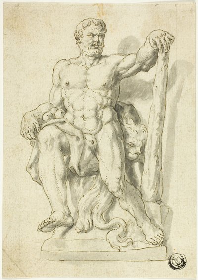 Estatua de Hércules sentado de Style of Raymond de Lafage