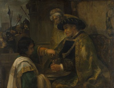 Pilato lavándose las manos de Style of Rembrandt