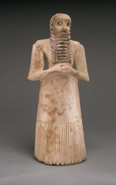 Adorador Masculino de Pie, Dinástico Temprano, c.2900-2600 a.C. de Sumerian