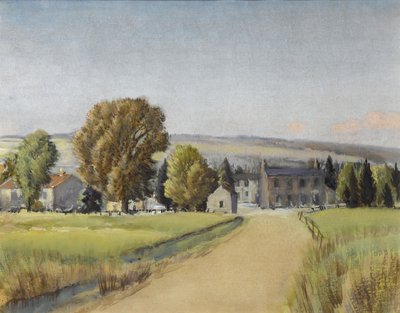 Camino al pueblo, c.1900 (gouache sobre papel) de Sunderland Rollinson