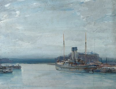 Crepúsculo, c.1910 (óleo sobre tabla) de Sunderland Rollinson
