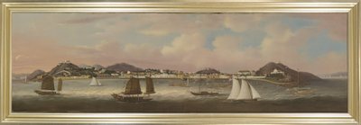 Vista del Praya Grande, Macao, c.1850 (óleo sobre lienzo) de Sunqua Sunqua