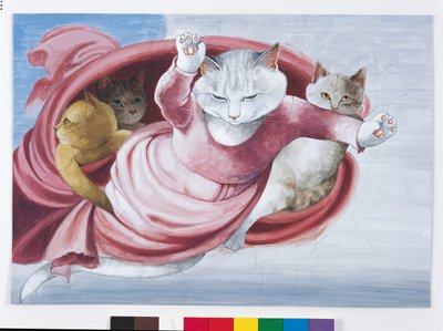 Ilustración de ¡Gatos en abundancia! Compendio de gatos cultos (pub. 2015) de Susan Herbert