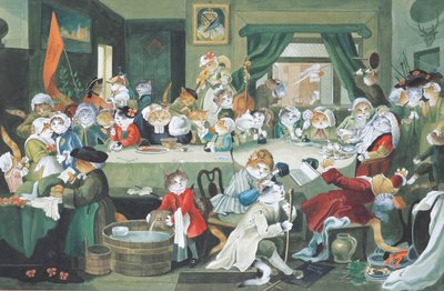 Ilustración de ¡Gatos en abundancia! Compendio de gatos cultos (pub. 2015) de Susan Herbert