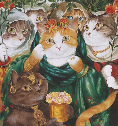 Ilustración de ¡Gatos en abundancia! Compendio de gatos cultos (pub. 2015) de Susan Herbert