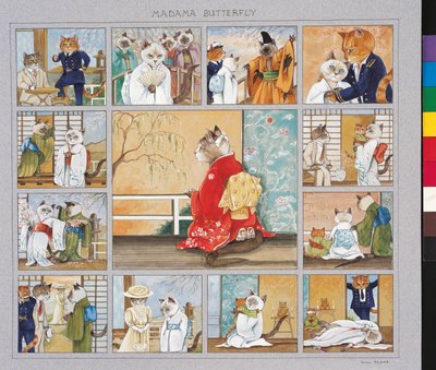 Ilustración de ¡Gatos en abundancia! Compendio de gatos cultos (pub. 2015) de Susan Herbert