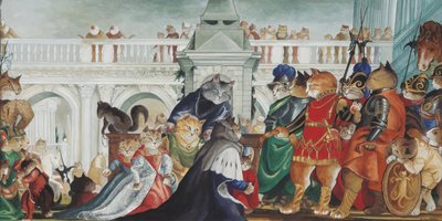 Ilustración de ¡Gatos en abundancia! Compendio de gatos cultos (pub. 2015) de Susan Herbert