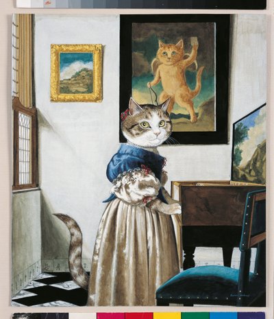Ilustración de ¡Gatos en abundancia! Compendio de gatos cultos (pub. 2015) de Susan Herbert
