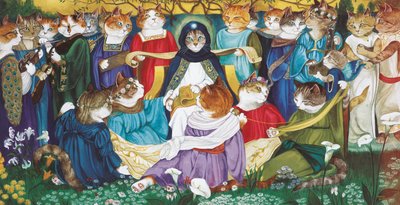 Ilustración de ¡Gatos en abundancia! Compendio de gatos cultos (pub. 2015) de Susan Herbert