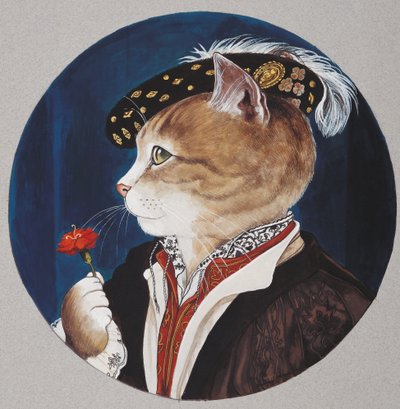 Ilustración de ¡Gatos en abundancia! Compendio de gatos cultos (pub. 2015) de Susan Herbert