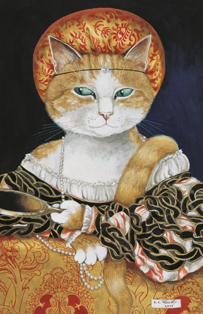 Ilustración de ¡Gatos en abundancia! Compendio de gatos cultos (pub. 2015) de Susan Herbert