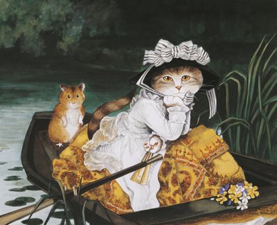 Ilustración de ¡Gatos en abundancia! Compendio de gatos cultos (pub. 2015) de Susan Herbert