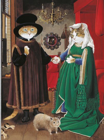 Ilustración de ¡Gatos en abundancia! Compendio de gatos cultos (pub. 2015) de Susan Herbert