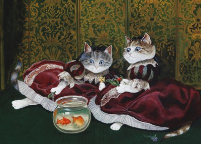 Ilustración de ¡Gatos en abundancia! Compendio de gatos cultos (pub. 2015) de Susan Herbert