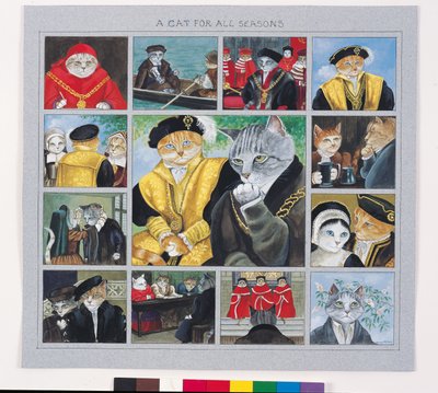 Ilustración de ¡Gatos en abundancia! Compendio de gatos cultos (pub. 2015) de Susan Herbert