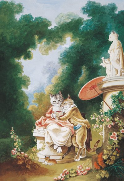 Ilustración de ¡Gatos en abundancia! Compendio de gatos cultos (pub. 2015) de Susan Herbert