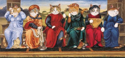 Ilustración de ¡Gatos en abundancia! Compendio de gatos cultos (pub. 2015) de Susan Herbert