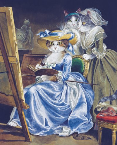 Ilustración de ¡Gatos en abundancia! Compendio de gatos cultos (pub. 2015) de Susan Herbert