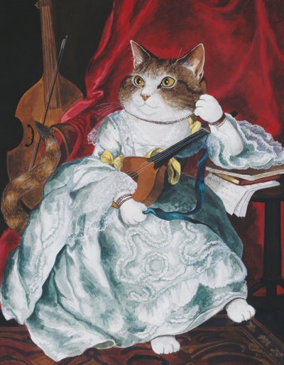 Ilustración de ¡Gatos en abundancia! Compendio de gatos cultos (pub. 2015) de Susan Herbert