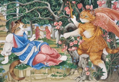 Ilustración de ¡Gatos en abundancia! Compendio de gatos cultos (pub. 2015) de Susan Herbert