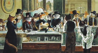 Ilustración de ¡Gatos en abundancia! Compendio de gatos cultos (pub. 2015) de Susan Herbert