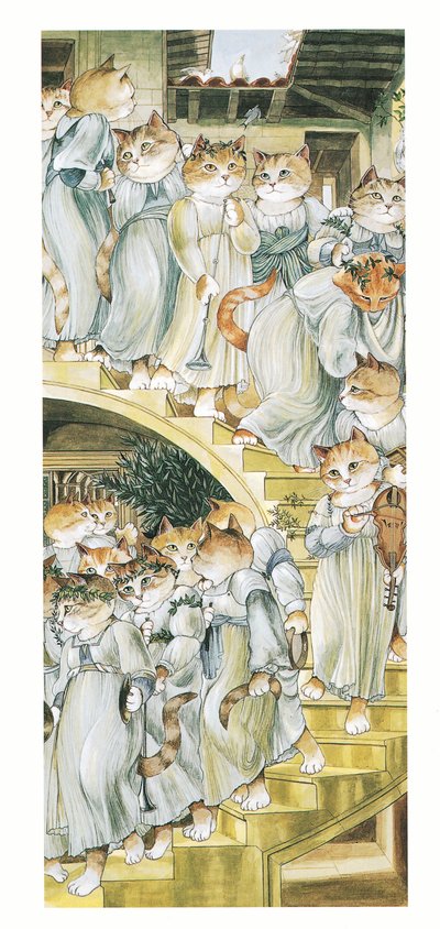 Ilustración de Gatos prerrafaelitas (pub. 1999) de Susan Herbert