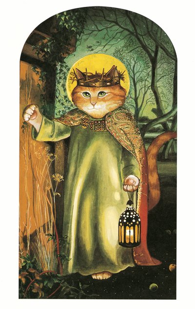 Ilustración de Gatos prerrafaelitas (pub. 1999) de Susan Herbert
