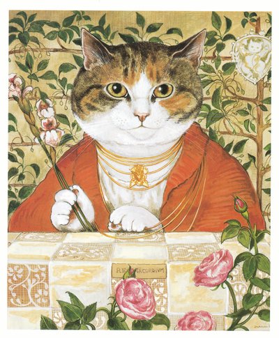 Ilustración de Gatos prerrafaelitas (pub. 1999) de Susan Herbert