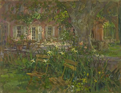 Terraza de Provenza con Iris de Susan Ryder