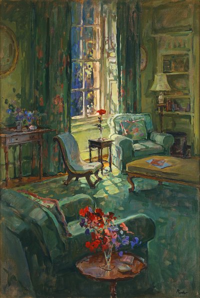 Luz del sol y guisantes de olor (óleo sobre lienzo) de Susan Ryder