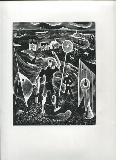 Brightlingsea (grabado en madera) de Suzanne Cooper