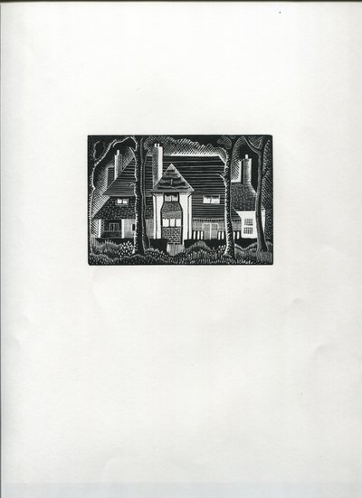 La casa en el bosque (grabado en madera) de Suzanne Cooper