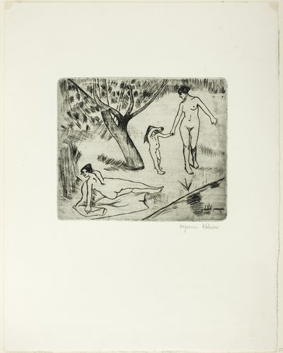 Mujer y niño al borde del agua de Suzanne Valadon