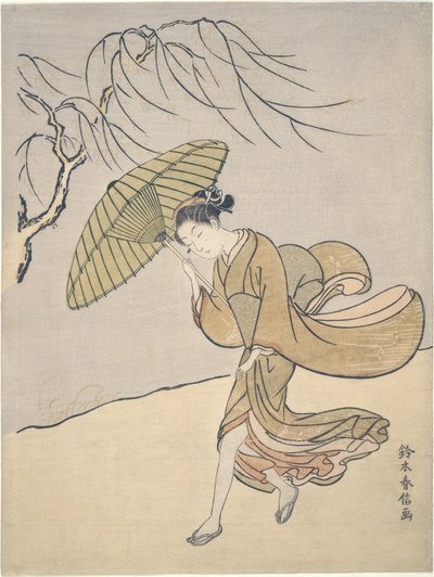 Un día ventoso en verano de Suzuki Harunobu