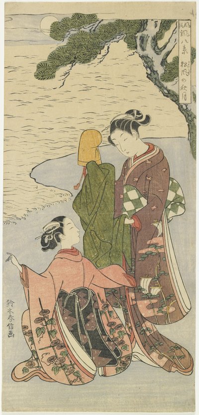 Luz de luna de otoño de Matsukaze, c. 1767 de Suzuki Harunobu