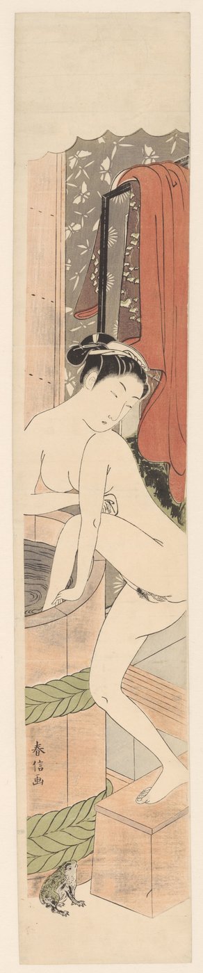 mujer bañándose de Suzuki Harunobu