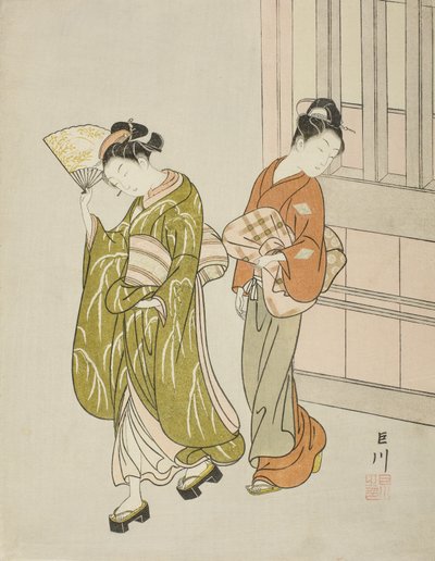 Brisa despejada de un abanico de Suzuki Harunobu